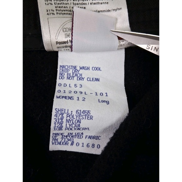 Vintage LL BEAN x SCHOELLER Swiss Lined Snow Pants Womens 12 Long Tapered Straps - Picture 8 of 12